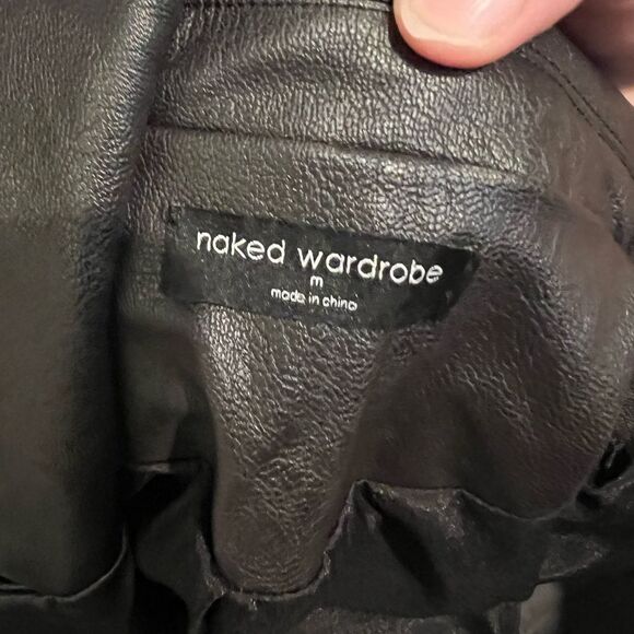 Naked Wardrobe Crop Faux Leather Jacket M - Picture 10 of 12